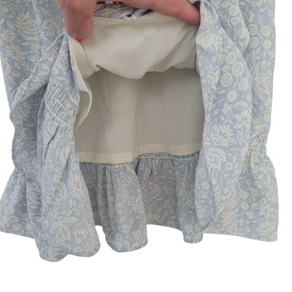 Express Floral Ruffle Faux Wrap Skirt Bow Tie Waist Size 00 Light Blue NWT - Picture 7 of 9